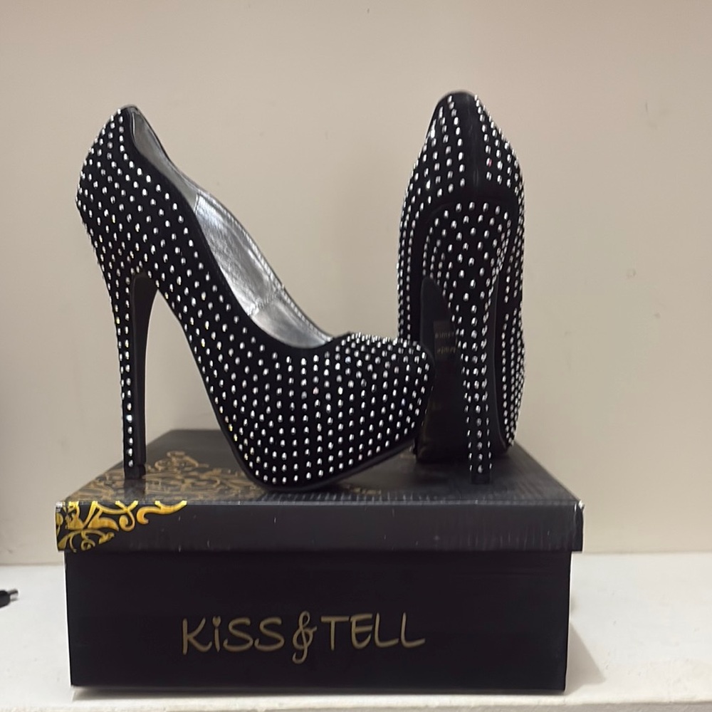 Black and Silver High Heels with Stiletto